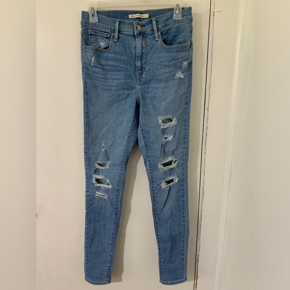 Light Blue Ripped 720 High Rise Super Skinny Levi’s Jeans